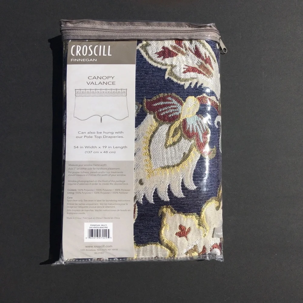 Croscill Valances Finnegan Canopy Pair 54” x 19” Floral  New